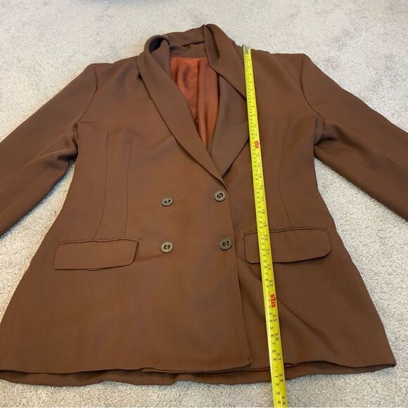 Vintage XXVI rust brown draped shawl collar blazer jacket - Picture 8 of 11